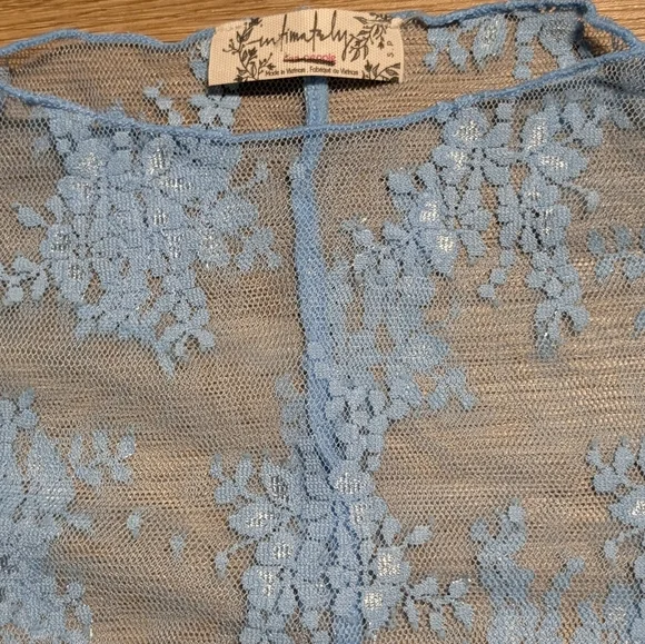 Free People NWOT Luxy Lady Lace Layering Top in Blue Bell sz XS & SML - Picture 13 of 14
